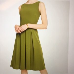 NWOT Ann Taylor Olive Green Fit and Flare Dress